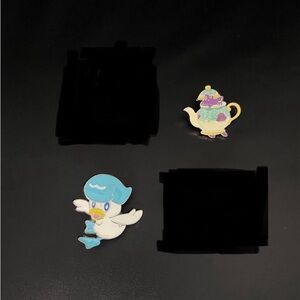 2 New Pokemon Enamel Collector Pins Lot Quaxly Polteageist